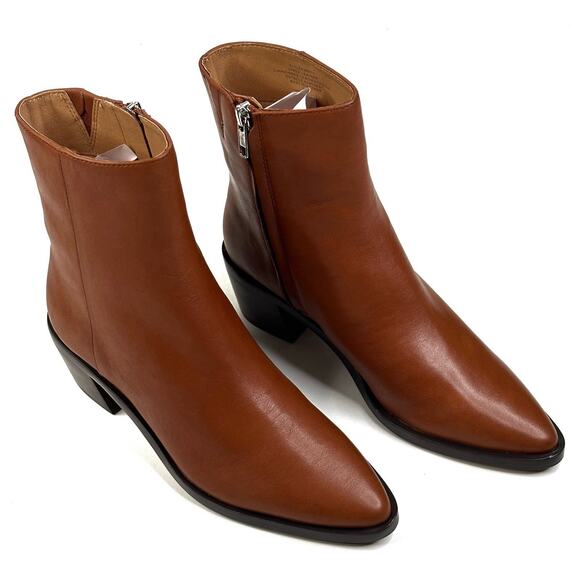 Madewell The Darcy Womens Ankle Boots Size 7M Warm Cinnamon Leather New $198 - Picture 1 of 13